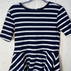 Gap Navy & White Peplum Top